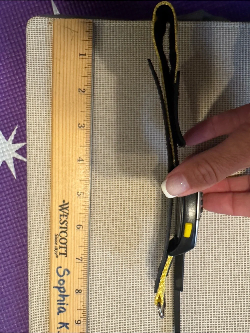Stanley Black and Yellow Wrist Calculator Watch with Ruler